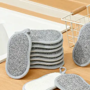 Esponjas de cocina engrosadas de doble cara premium con lazo para colgar para limpieza