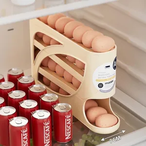 Dispensador de huevos rodante para nevera, estante estrecho de 7 cm de ancho