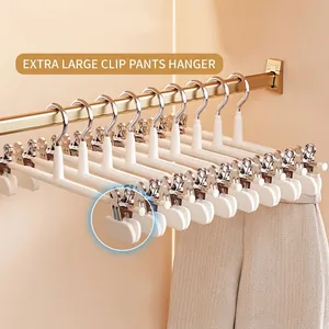 Cintres pour Pantalons en Acier Inoxydable Avec Clips Antidérapants Réglables sans Trace Cintres pour Jupes en Métal pour Organisateur de Placard de Maison