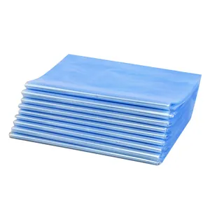 Stack of blue heat shrink bags for protective shoe storage and moisture-proof sealing