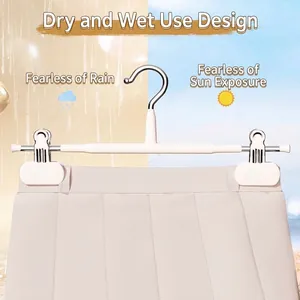 Cintre à pantalons en acier inoxydable sans marquage avec clips réglables pour jupes