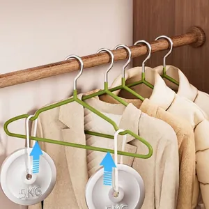 Durable heavy-duty green thickened non-slip hangers for home closet organization and storage