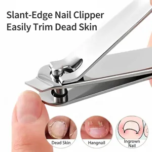 Stainless steel slanted edge nail clipper for dead skin and ingrown nails