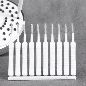 Mini Shower Hole Cleaning Brush Small Nozzle Gap Cleaning Brush For Bathroom Shower Head Phone Port Dredge Multi-functional White Cleaning Tools