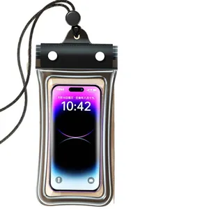 Universal waterproof phone pouch with lanyard for swimming and outdoor activities