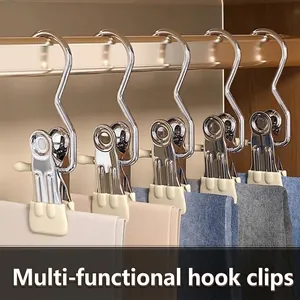 Multi-functional Stainless Steel Clothes Pegs Non-Slip Dipping Coating Hanger Clips For Socks Hats Shorts Closet Organization