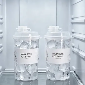 Set of two 540ml portable food-grade ice making cups for iced coffee and cold drinks