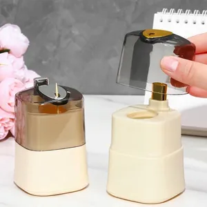 Automatic press-type toothpick dispenser featuring a detachable lid for easy refill