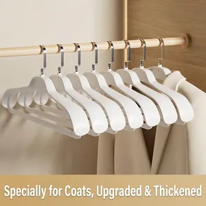 Wide Shoulder Non-marking Clothes Hanger Plastic Anti-slip Coat Suit Hanger With Metal Hook For Closet Storage