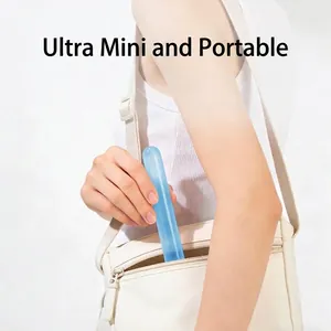 Funda compacta para cepillo de dientes portátil azul para viajes y almacenamiento
