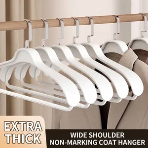 Heavy duty wide shoulder non-marking clothes hanger for suits and heavy coats
