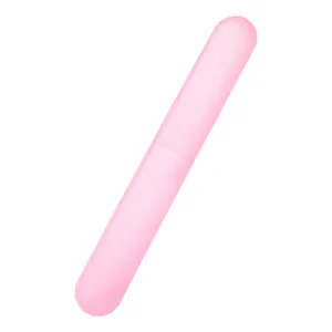 Estuche de viaje para cepillo de dientes rosa caja de almacenamiento portátil