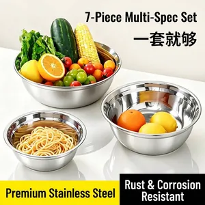 Multi-size high-quality stainless steel nesting mixing bowl set for versatile kitchen use