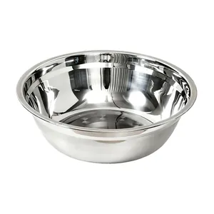 Food-grade thickened stainless steel round basin for home and commercial kitchen use