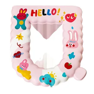 Cute pink cartoon waterproof U-shaped toilet seat cover for bathroom home decoration use