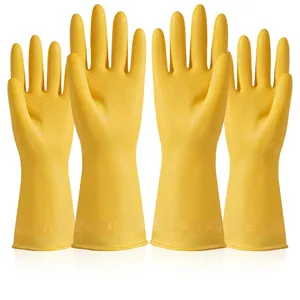 Thickened PVC Household Cleaning Gloves Waterproof Non-Slip Dishwashing Laundry Protective Rubber Gloves For Kitchen Housework Women