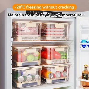 Large capacity airtight food storage containers for refrigerator organization and picnic