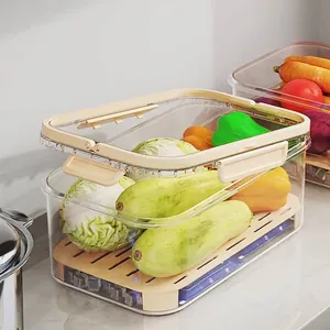 Large capacity portable food storage box with handle and sealed lid for outdoor.