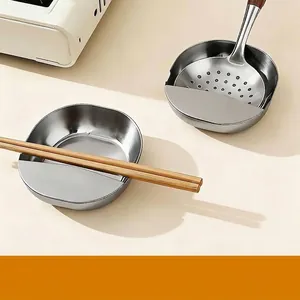 Multifunctional stainless steel spoon rest and spatula holder for kitchen countertop