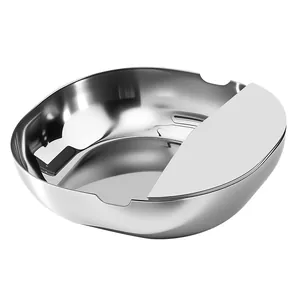 Stainless steel spoon rest and pot lid holder for kitchen countertop