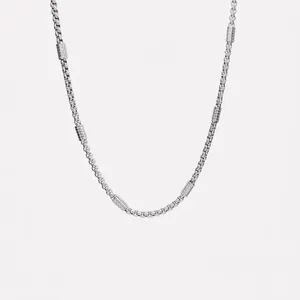 Minimalist Titanium Steel Box Chain Necklace For Men Women Hip Hop Cylindrical Tube Pendant Non-Fading Long Jewelry Necklaces