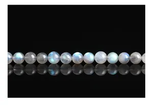 Nahaufnahme von 7A Labradorit Perlen mit hochwertigem blauen Schimmer für DIY Schmuck