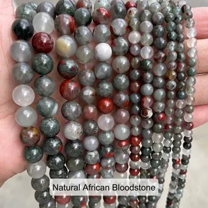 Détails de perles en héliotrope africaine naturelle pour la création de bijoux