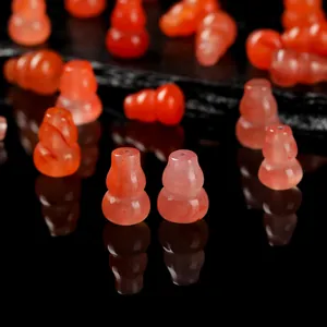 Natural Southern Red Agate Gourd Beads Carved Cherry Red Agate Icy Texture Gourd Pendant DIY Jewelry Accessories For Bracelet Necklace Making