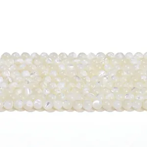 Perle tonde in madreperla bianca naturale per la creazione di gioielli fai-da-te e hobby