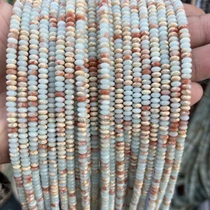 Strands of natural light blue and red stone 2mm abacus beads for DIY jewelry making
