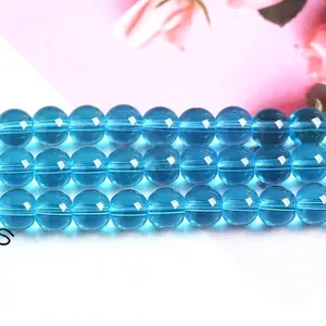 High-quality round blue glass beads for DIY jewelry making and craft accessories