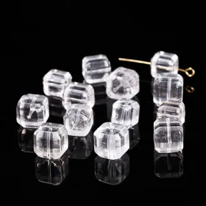 Natural Stone Crystal Cube Beads Sugar Cube Loose Beads For DIY Jewelry Making Necklaces Bracelets Accessories Polished
