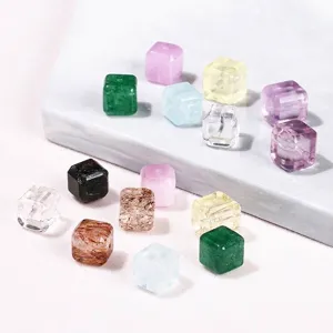 Colorful natural crystal cube stone beads for DIY jewelry making crafts
