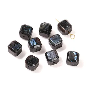 Natural black gold sunstone sugar cube loose beads for DIY jewelry making accessories