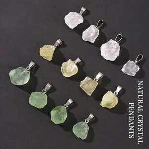 Natuurlijk Kristal Ruwe Steen Hanger Onregelmatig Mineraal Specimen Alleen Hanger Voor DIY Ketting Sieraden Maken Accessoires Mineraal Ornament