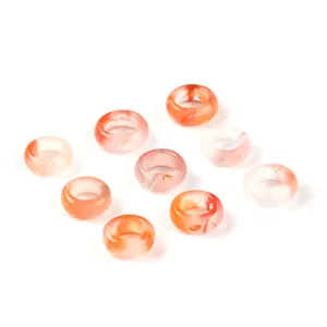 Translucent natural red agate rings for jewelry making accessories and beads art