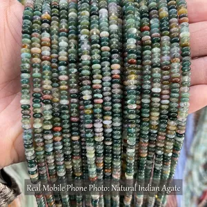 Natural India Agate 2mm abacus shaped loose beads for handmade DIY jewelry accessories