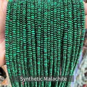 High-quality 2mm synthetic malachite green abacus loose beads for DIY jewelry making