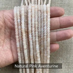 Natural pink Aventurine 2mm abacus beads for DIY jewelry making