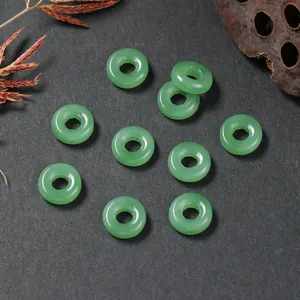 Groene glazen Ping An Kou donutkralen, imitatie nefriet jade sieraden accessoires