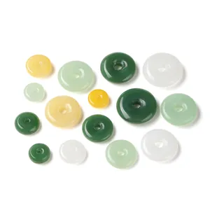 Collectie veelkleurige glazen Ping'an-gespkralen voor sieraden maken, imitatie jade stenen