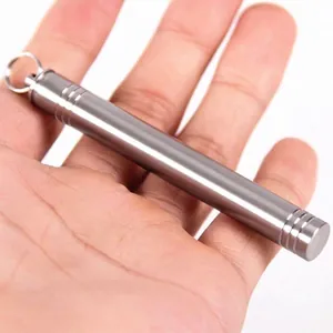 Portable stainless steel waterproof toothpick holder with key ring for outdoor travel
