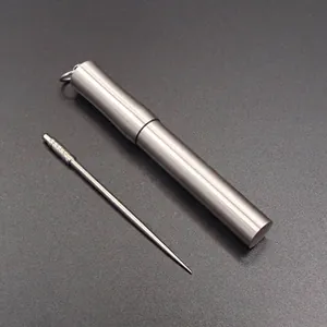 Portable stainless steel toothpick holder set with waterproof sealing for outdoor travel