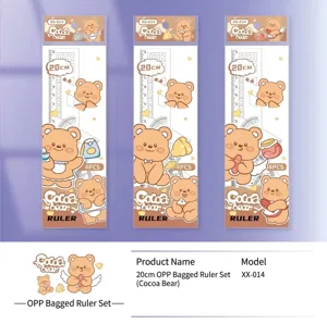 Ensemble de règles ours de dessin animé mignon avec règle de 20 cm pour les étudiants