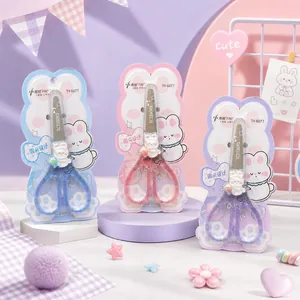 Cartone Animato Coniglio Farfalla Serie Forbici di Sicurezza per Bambini Portatili Studente Fai da Te Strumenti a Mano Testa Rotonda Mini Taglio Carta
