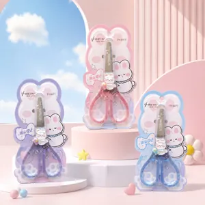 Forbici di sicurezza a forma di coniglio per bambini in tre colori per la scuola