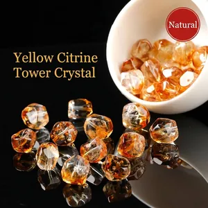 Brazilian Citrine Irregular Faceted Loose Beads High Transparent Yellow Tower Quartz Beads For DIY Jewelry Making Accessories