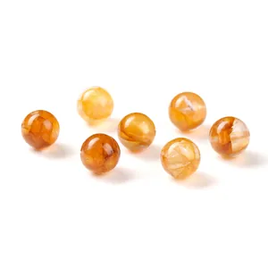 Perles rondes en cristal de fleur jaune et caramel naturelles pour la création de bijoux DIY