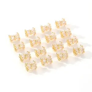 Perles d'espacement dorées en forme de taille en cristal pour les bijoux DIY