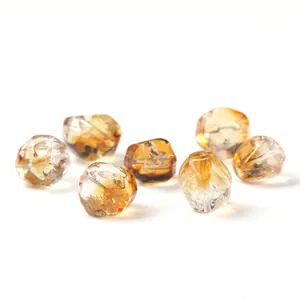 High transparency faceted yellow tower crystal beads, irregular citrine loose beads for DIY.